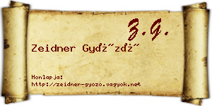 Zeidner Győző névjegykártya